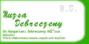 muzsa debreczeny business card